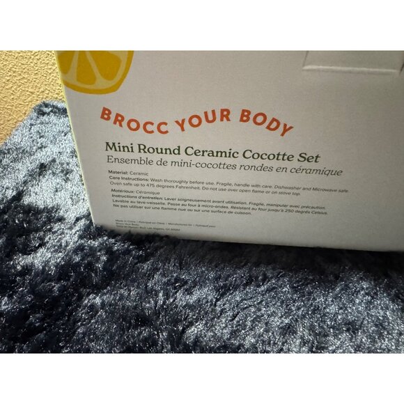 Mini Round Ceramic Cocotte Set By Brocc Your Body NEW - Picture 2 of 6